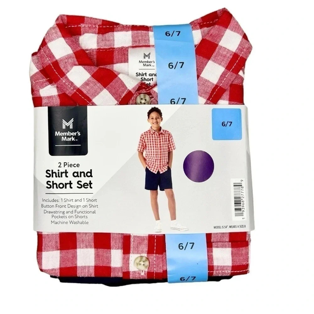 Member's Mark Boy's 2-Piece Shirt and Short Set NWT​
